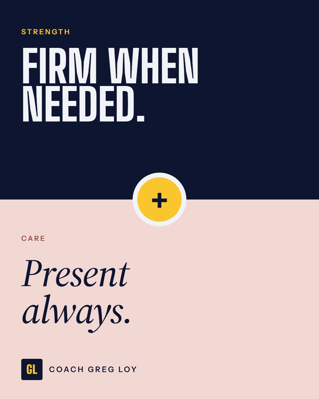 Share card: Firm when needed, plus, present always